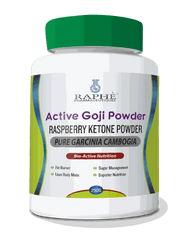 Raspberry Ketone Goji Garcinia Cambogia weight loss supplement powder jar
