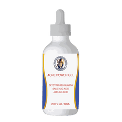 Acne gel bottle with Glycyrrhiza glabra, salicylic acid, and azelaic acid for acne treatment