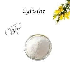 Cytisine Sephorine Nicotine alternative smoking cessation herbal powder with plant extract and chemical structure illustration