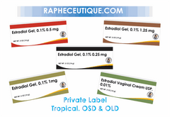 Bulk estradiol gels and vaginal cream private label packaging for topical drug delivery