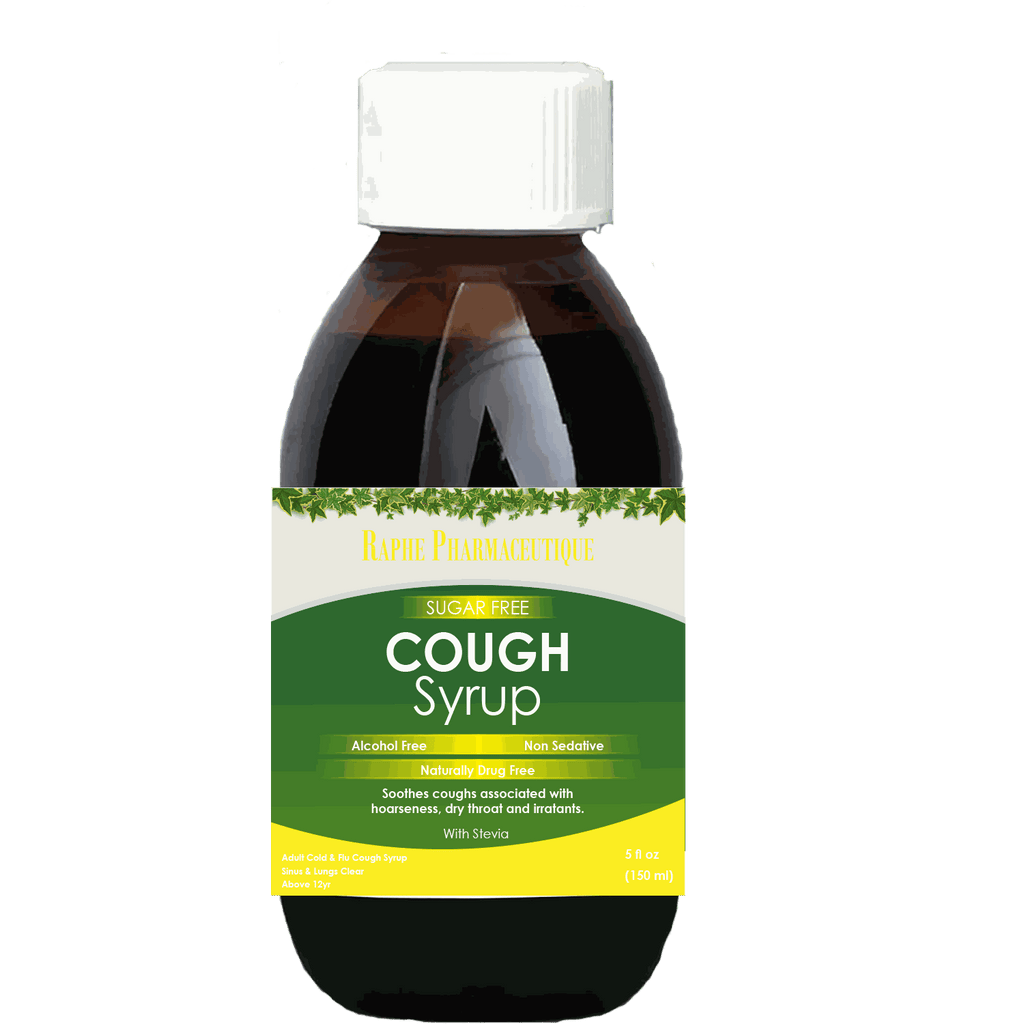Herbal cold-flu medicine cough syrup for sinus and lungs clear, 150ml, sugar-free and natural ingredients