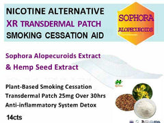 Cytisine Sephorine Nicotine alternative XR transdermal patch with Sophora Alopecuroids and hemp seed extract for smoking cessation over 30 hours