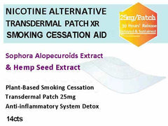 Cytisine Sephorine Nicotine alternative transdermal smoking cessation patch 25mg with Sophora Alopecuroids and hemp seed extracts for 30-hour sustained release