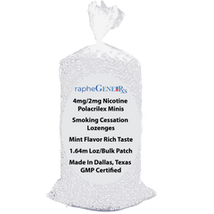 Bulk smoking cessation mint flavored mini lozenges in large bag, GMP certified, made in Texas for pharmaceutical use