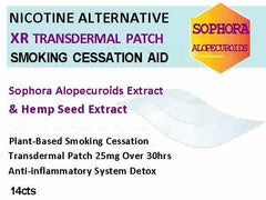 Cytisine Sephorine Nicotine alternative transdermal patch with Sophora Alopecuroids and hemp seed extract for smoking cessation over 30 hours