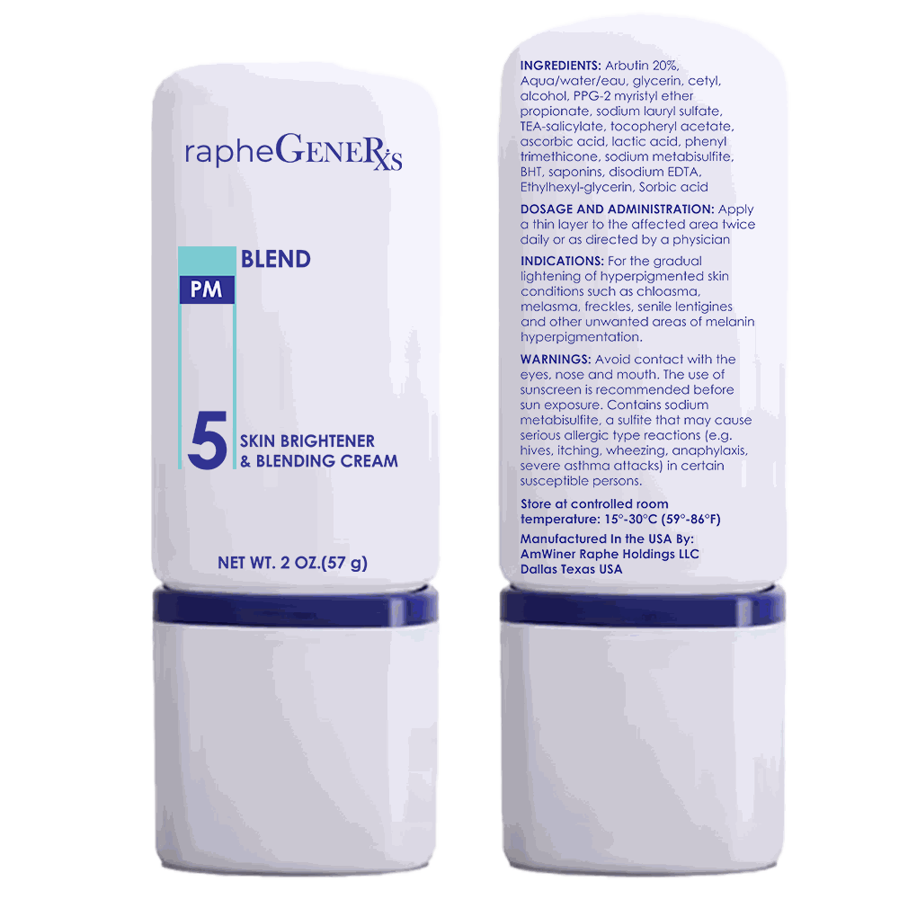 Private Label Blend 5 skin brightener and blending cream with 20% arbutin for even complexion, 2oz jar