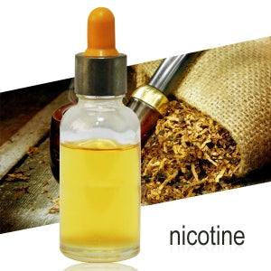 25kg Pure 99.9% NRT clear yellow nicotine liquid in dropper bottle with tobacco background