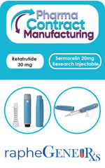 Retatrutide 30mg and Sermorelin 20mg research injectable kit with pen and needles for metabolic and hormone therapy