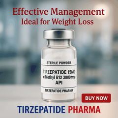 Tirzepatide 15mg sterile powder vial with methyl B12 3000mcg for weight loss management by Tirzepatide Pharma