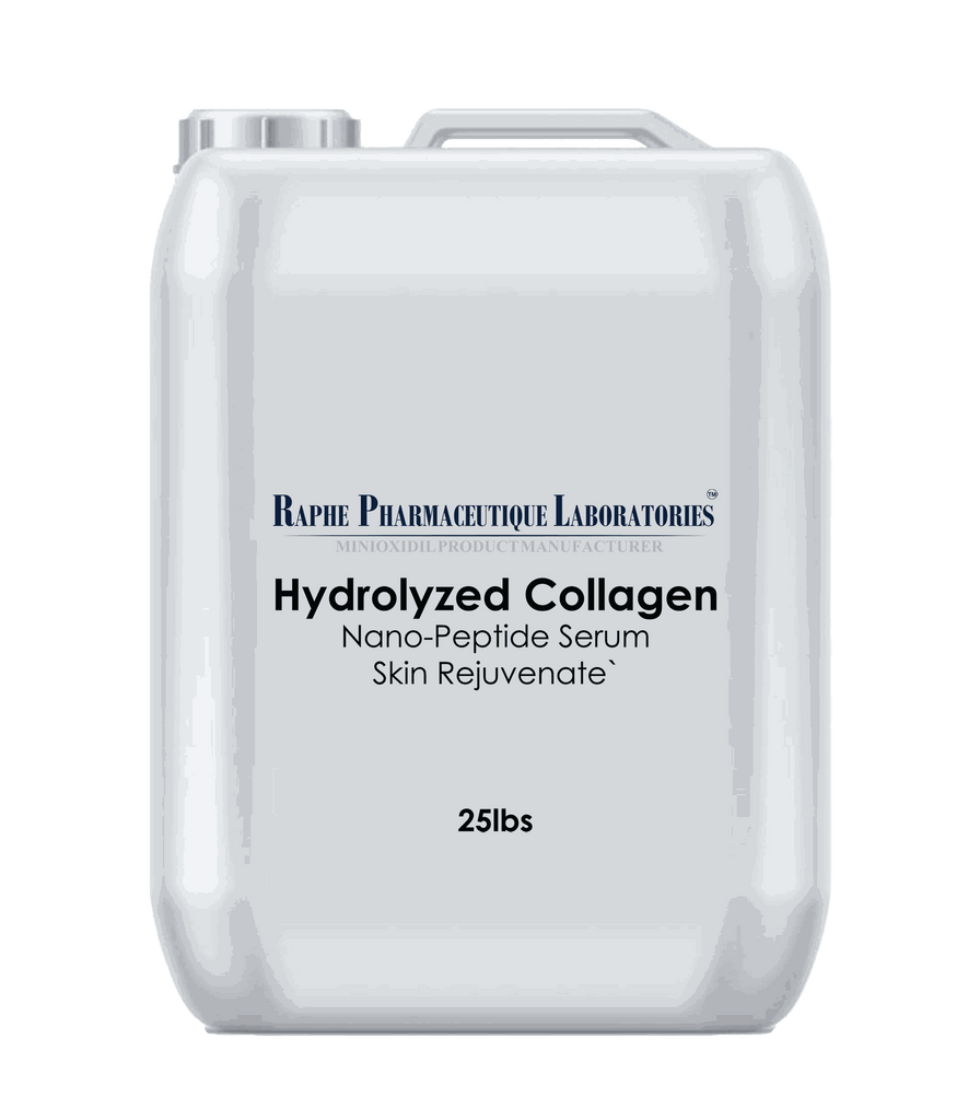 25lbs container of Hydrolyzed Nano-Collagen Peptide Serum for skin rejuvenation and collagen synthesis stimulation