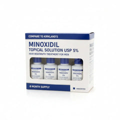 Hair Restore Solution Minoxidil 5% topical treatment for men hair regrowth 6 month supply box