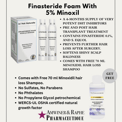 Hair loss supplement Finasteride foam with 5% Minoxidil and free Minoxidil shampoo for hair restoration and preventing further hair loss