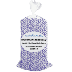 Bulk Hydroxyzine 10mg to 50mg capsules bag GMP certified USA made