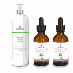 Kojic Acid Body Wash scrub with Vitamin C-40 serum for skin lightening and hydration