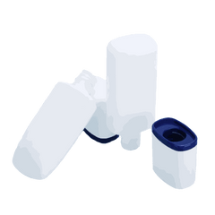 private label blend clear professional skincare cream bottles with blue caps for skin brightening and even complexion