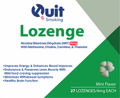 NRT Lozenges with Methionine mint flavor for smoking cessation 27 lozenges 4mg each