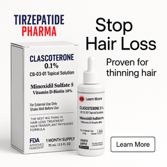 Inflammatory hair loss treatment with Minoxidil 5%, Clascoterone, and CB-03-01 topical solution for thinning hair and scalp disorders