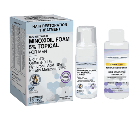 Minoxidil Hair Foam with Biotin, Caffeine, Hyaluronic Acid, Keratin and Melatonin 2500