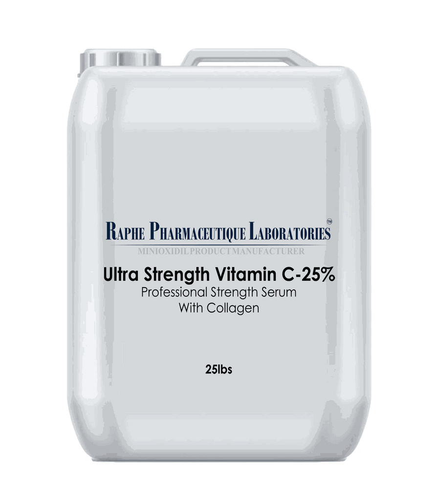 Ultra Strength Vitamin C 25% professional serum 25lbs container for collagen boosting and skin rejuvenation