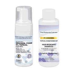 Minoxidil Hair Foam with biotin, caffeine, hyaluronic acid, keratin, and melatonin for anti-hair loss and hair regrowth treatment