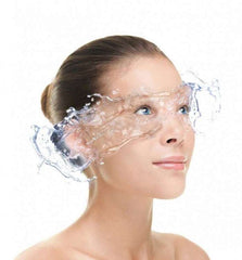Woman with water splash on face illustrating Ultra Power Pro-Vitamin B5 super hydration gel benefits