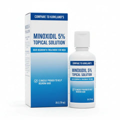 Minoxidil 5% topical hair restore solution for men with hair regrowth treatment comparing Kirkland's formula